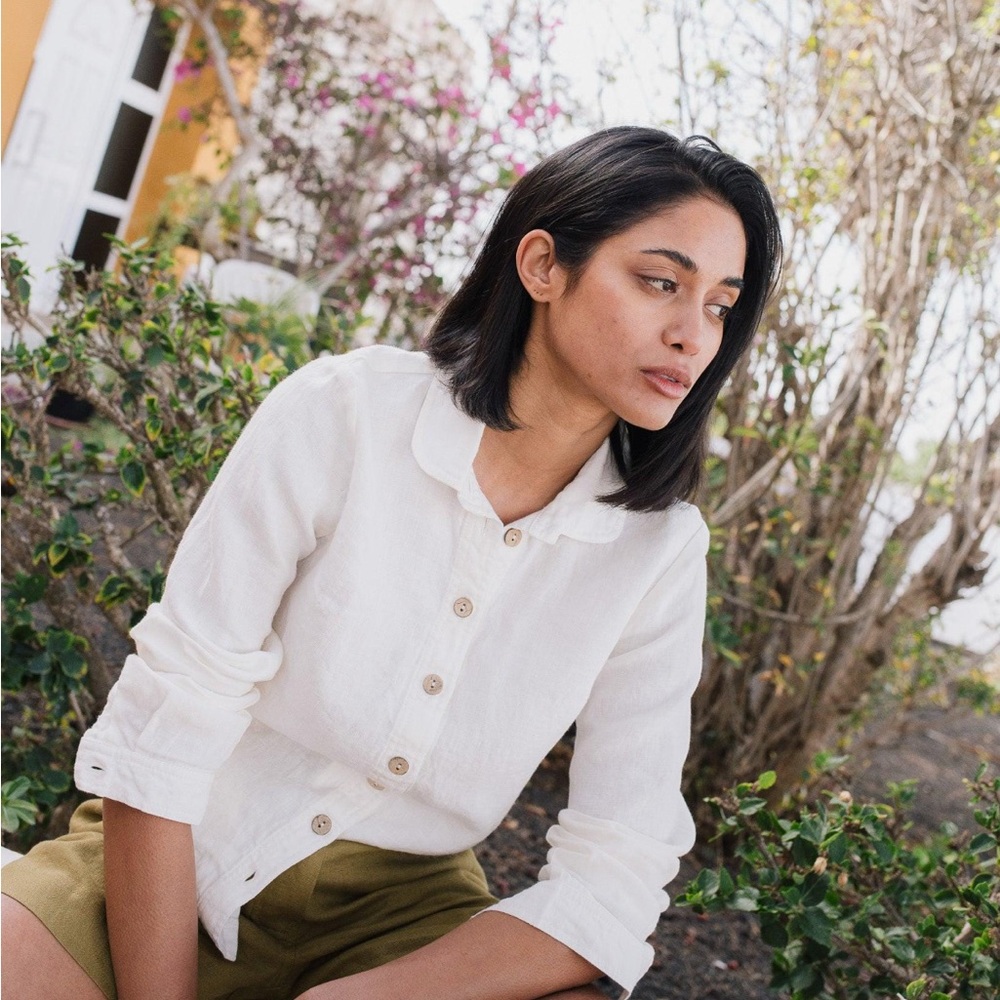 NPL Linen collar shirt MARLE / linen shirt / linen shirt women